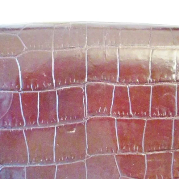 Vintage Bally Black Leather and Brown Croc Embossed Crossbody/Shoulder Handbag - Picture 4 of 15